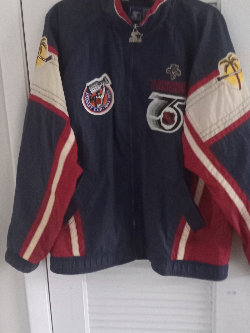 STARTER Navy and White NHL Logo Patch Jacket Label - Picture 5 of 6